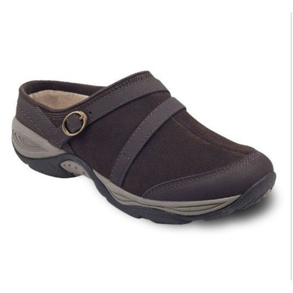 NEW! Women's Easy Spirit Equinox Mules, Chocolate Suede (Brown) Size 11WW